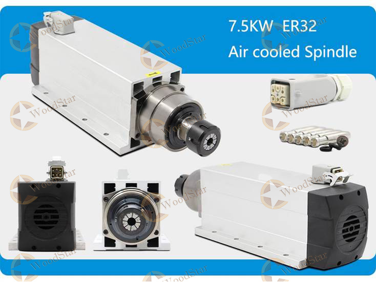 7.5kw ER32 300Hz Air Cooled Spindle Motor 
