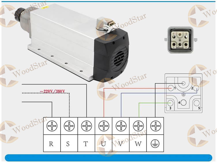 9.0kw ER32 600Hz Air Cooled Spindle Motor 